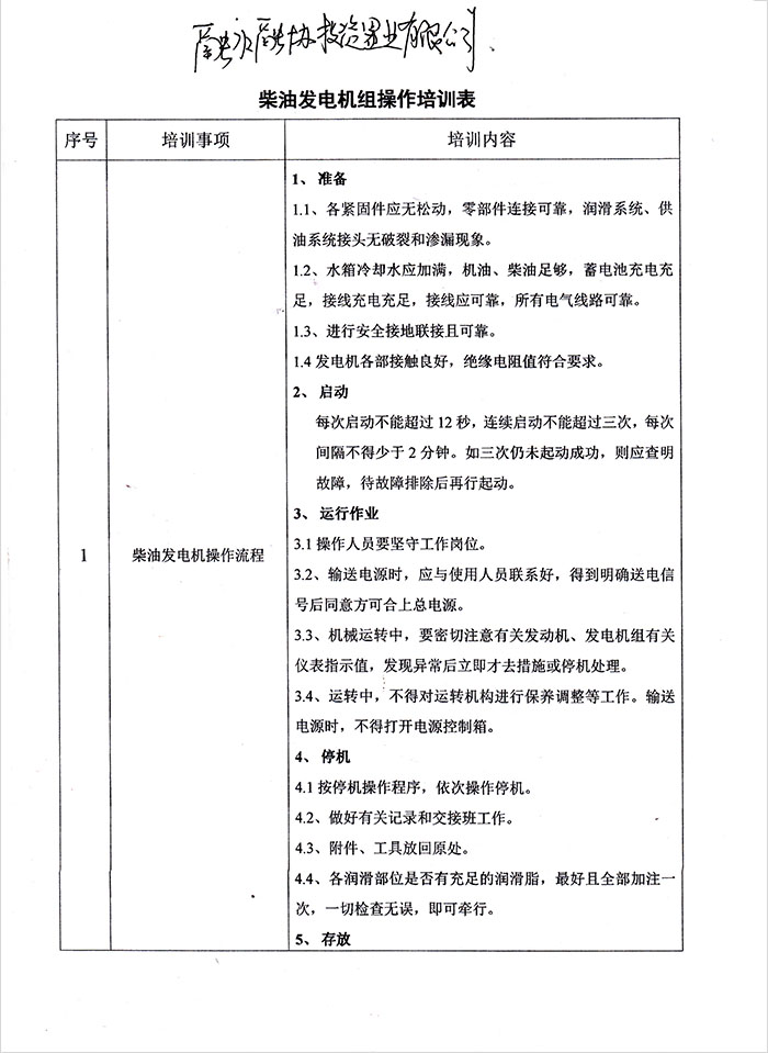 融水融協發電機組培訓